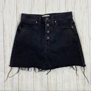 Madewell Rigid Denim A-Line Washed Black Skirt